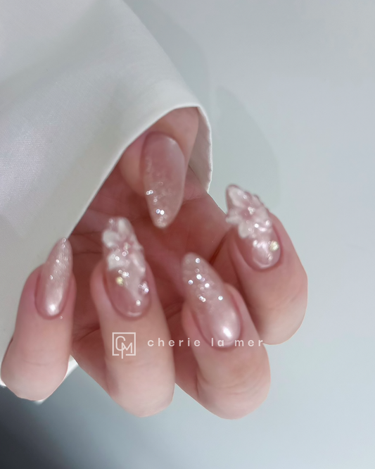 #017 Pearl Pink 3D Flower Glitter