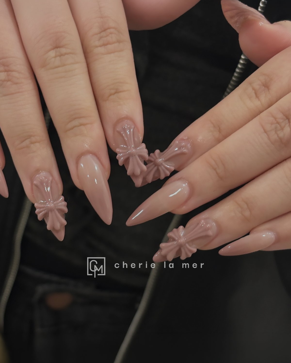 #023 Nude Pink 3D Cross