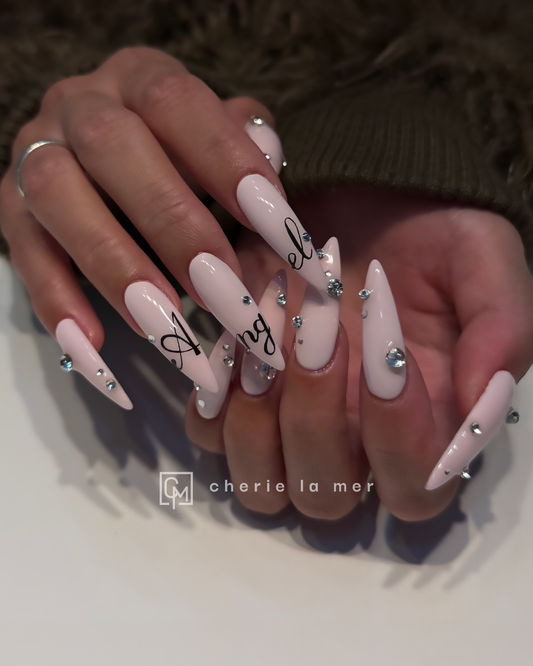 #024 Milky Pink Lettering Stone